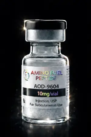 AOD-9604 10mg research peptide vial from Amino Fuel Labs