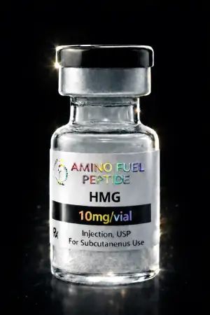 HMG 75IU research peptide vial from Amino Fuel Labs