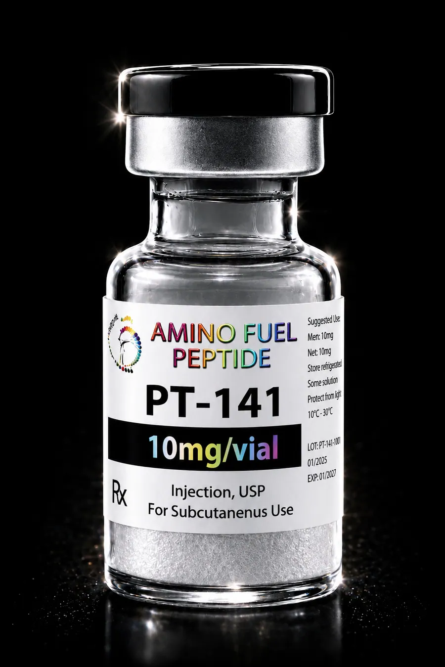 PT-141 10mg research peptide vial from Amino Fuel Labs